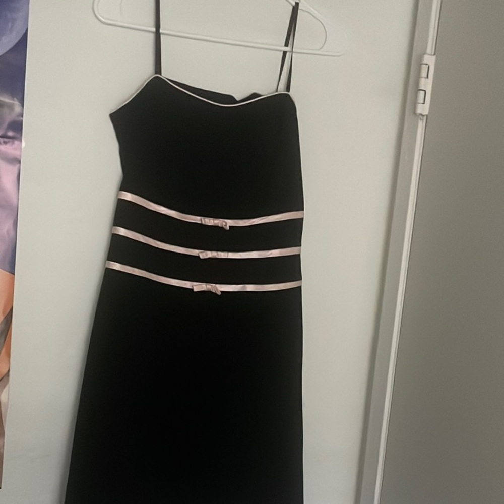 Black Dress with Pink Accents